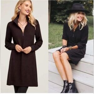 CABI NEW brush knit cuddle dress. 1/4 zip. Medium